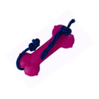 Hueso con goma y lazo